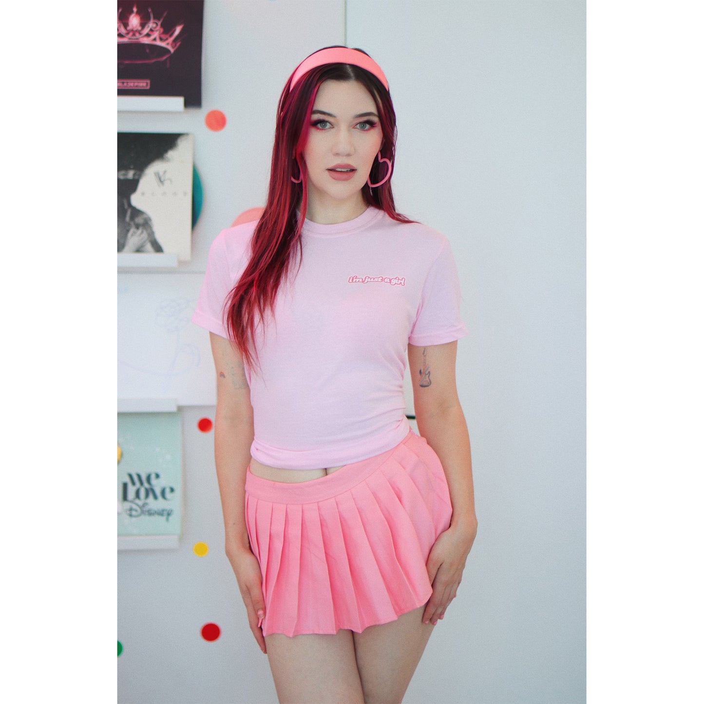 Just A Girl tee- pink